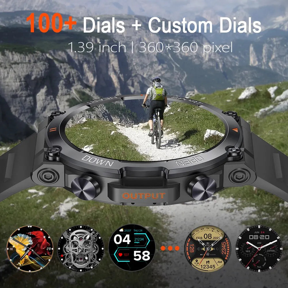 MEVADEN 1.39 Pouces HD Bluetooth Appel Montre Intelligente Hommes Sport Fitness Tracker Moniteur Cardiaque 400Mah Smartwatch Pour Android IOS MD56