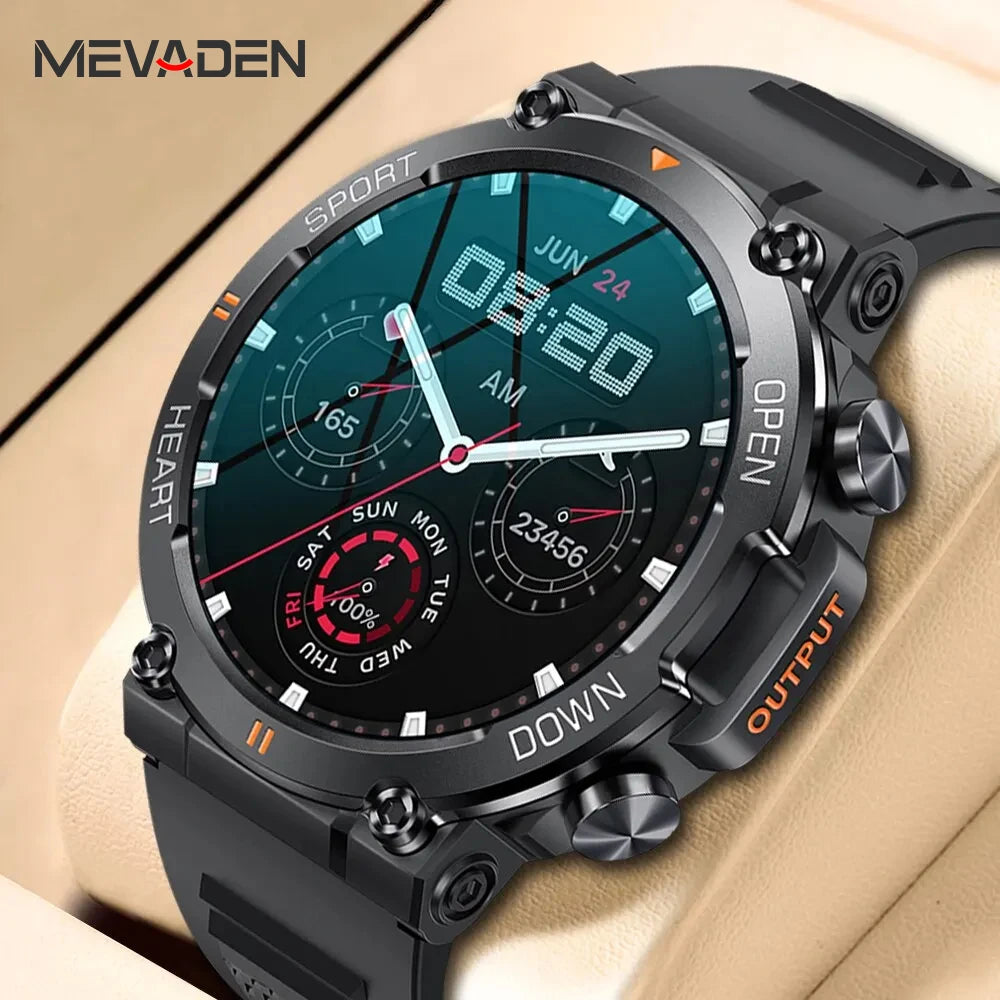 MEVADEN 1.39 Pouces HD Bluetooth Appel Montre Intelligente Hommes Sport Fitness Tracker Moniteur Cardiaque 400Mah Smartwatch Pour Android IOS MD56