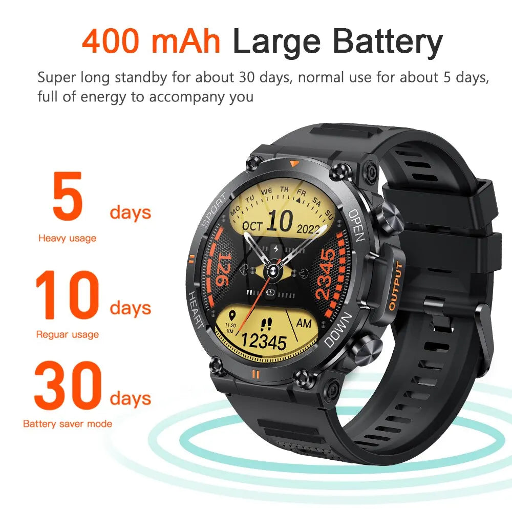 MEVADEN 1.39 Pouces HD Bluetooth Appel Montre Intelligente Hommes Sport Fitness Tracker Moniteur Cardiaque 400Mah Smartwatch Pour Android IOS MD56