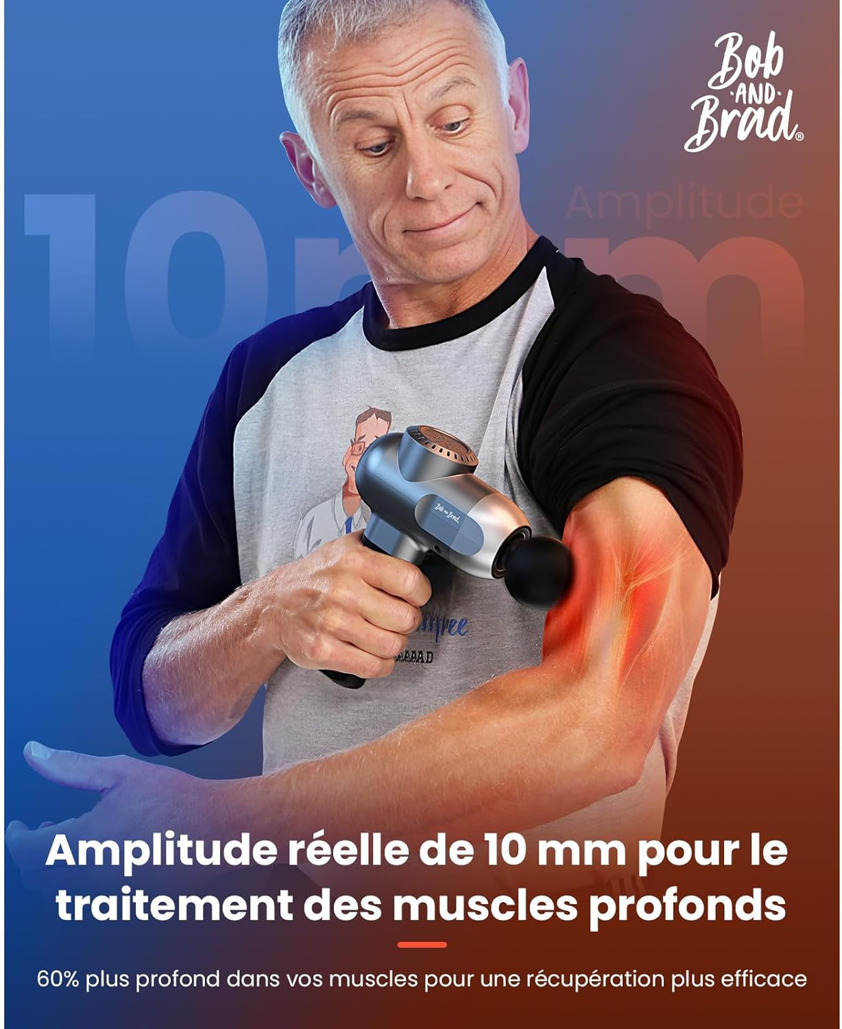 Pistolet De Massage Avec Thérapie Par Le Chaud Et Le Froid, Bob and Brad C2 Pro Masseur De Tissus Profonds Avec Chaleur,Pour Le Gymnase, La Maison, La Récupération, Le Soulagement De La Douleur